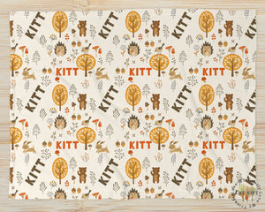 Forest Friends Personalized Baby Name Blanket, Baby shower gift, Baby Name Blanket, Baby Girl Blanket, Baby Boy Blanket, Baby Gift