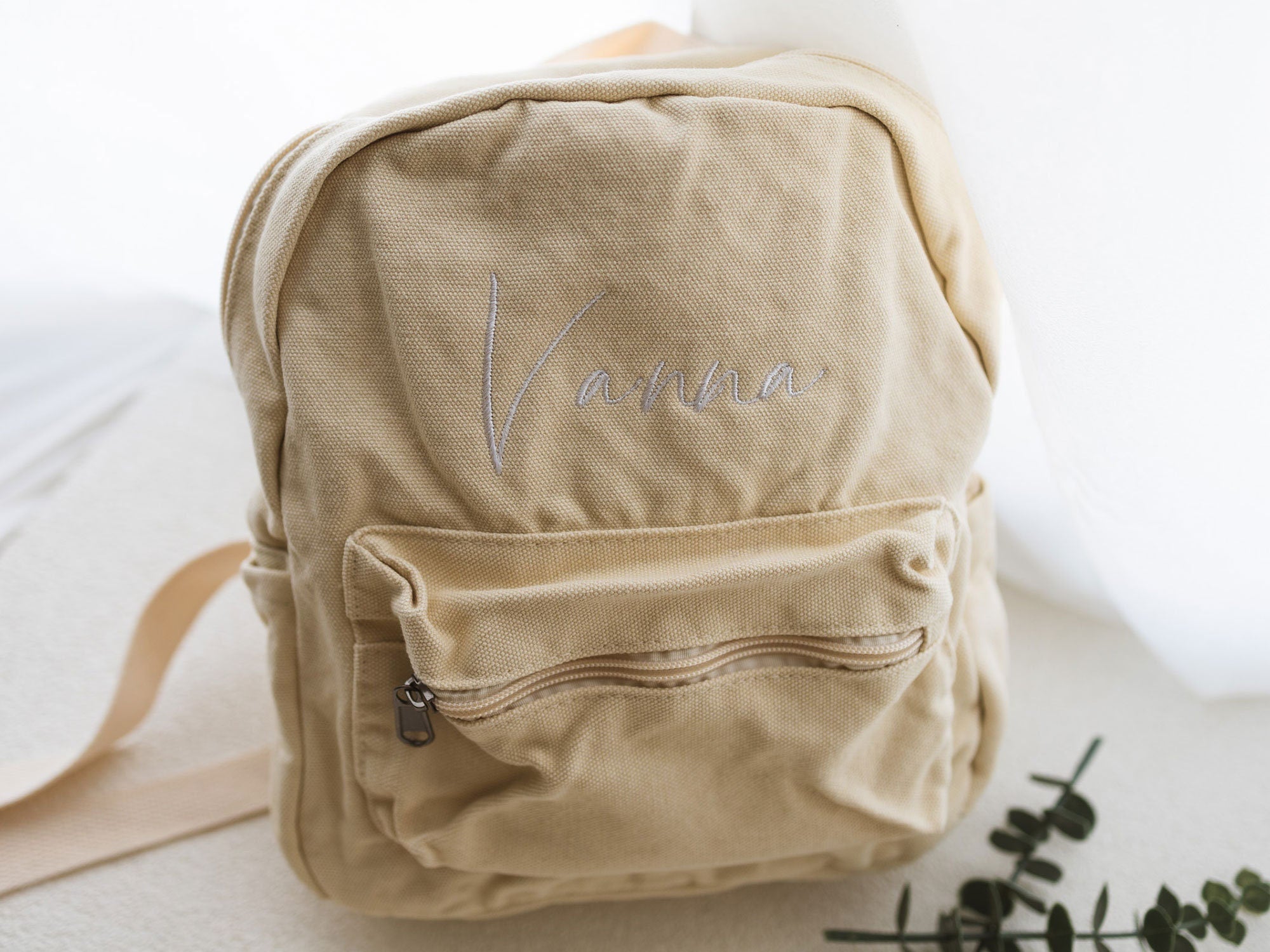 Personalized Baby Canvas Backpack | First Birthday Gift | Custom Backpack | Monogrammed Toddler Backpacks | Blue Preschool Book Bag