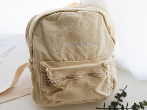 Personalized Baby Canvas Backpack | First Birthday Gift | Custom Backpack | Monogrammed Toddler Backpacks | Blue Preschool Book Bag