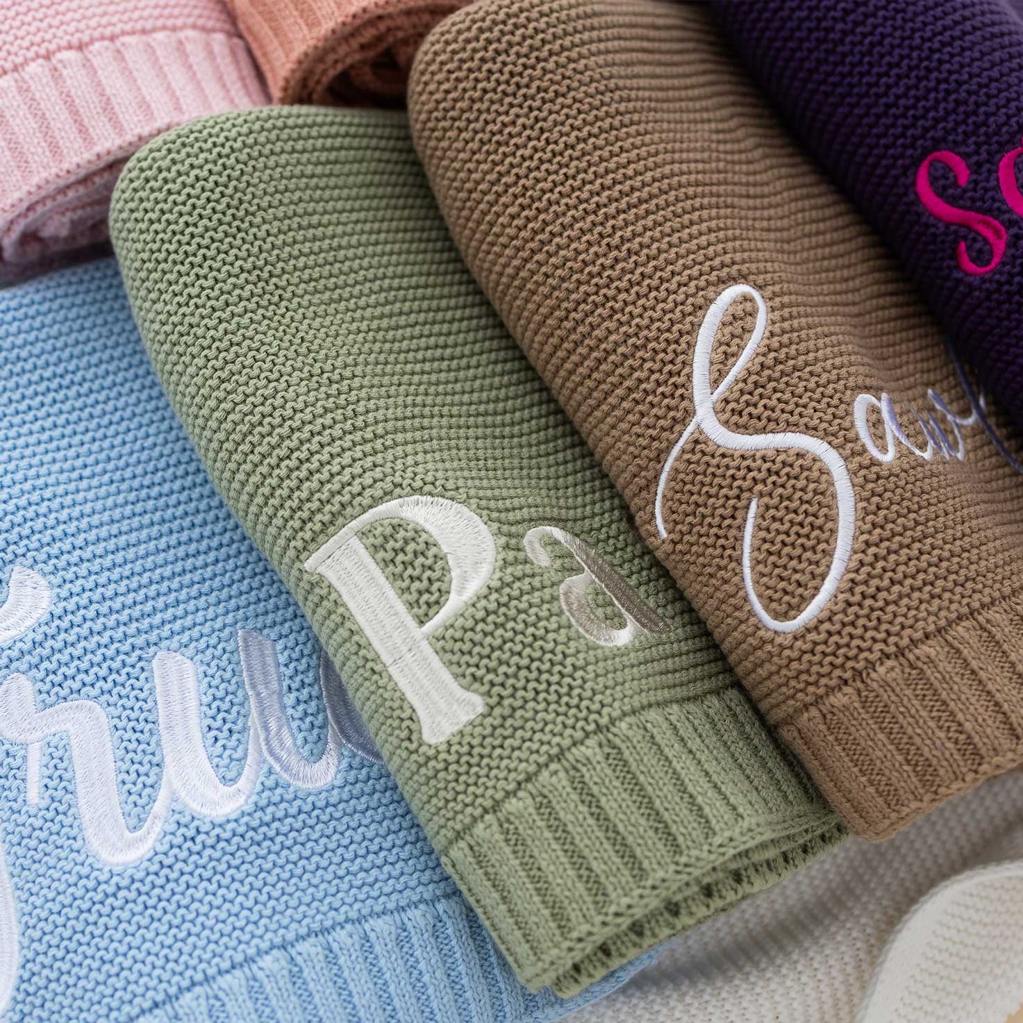 Personalized Knit Cotton Baby Blanket