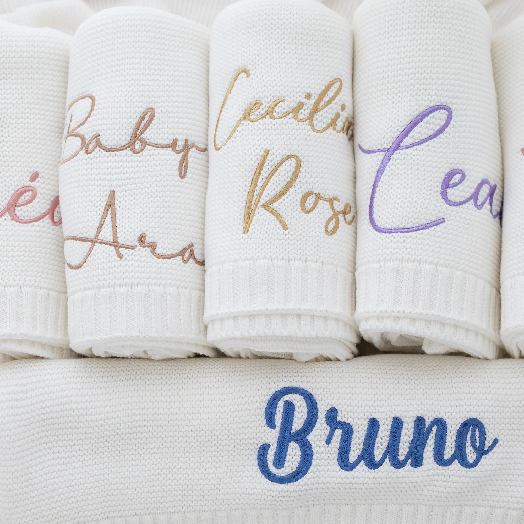 Personalized Knit Cotton Baby Blanket