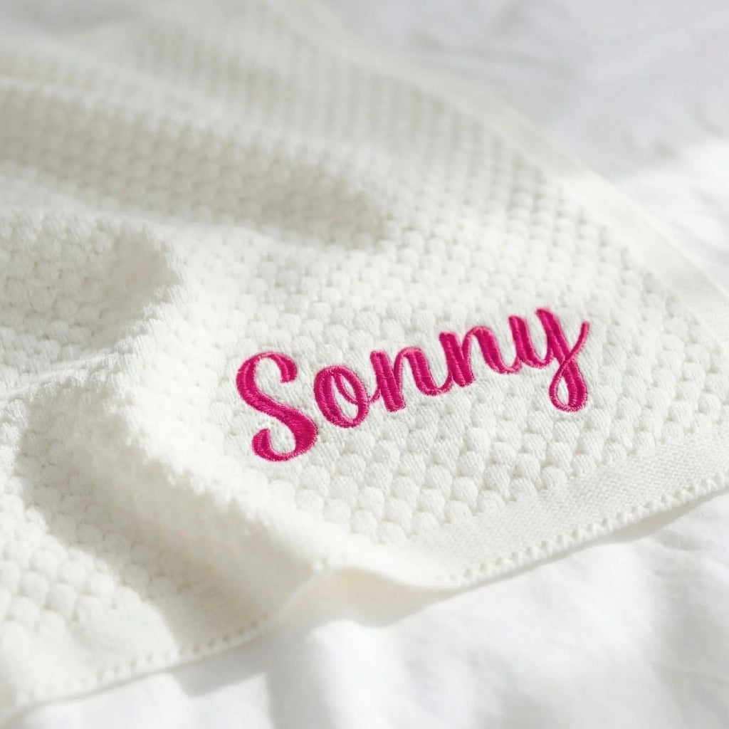 Personalized Knit Cotton Baby Blanket