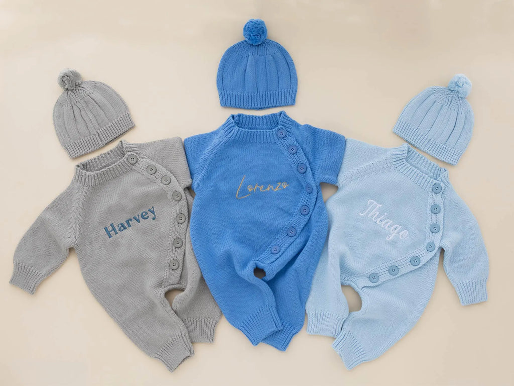 Embroidered Baby Romper Set: Personalized Newborn Cotton Bodysuit