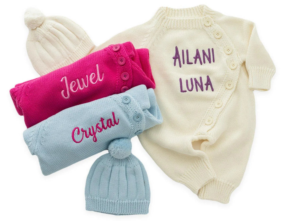 Embroidered Baby Romper Set: Personalized Newborn Cotton Bodysuit