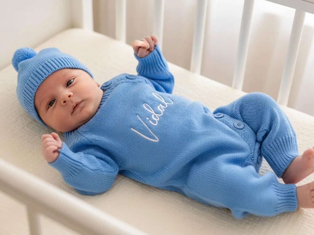 Embroidered Baby Romper Set: Personalized Newborn Cotton Bodysuit