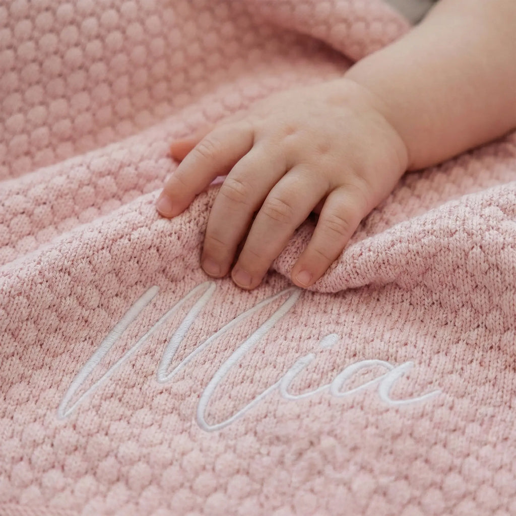 Personalized Knit Cotton Baby Blanket