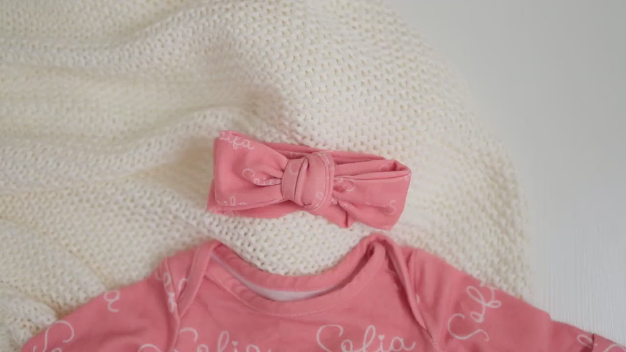 Personalized Name Gown Newborn Baby Boy Coming Home Outfit Custom Knotted Gown Newborn Boy Hospital Outfit baby Gowns Newborn Girl Gift