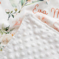 Personalized Minky Dot Baby Blanket, Free Shipping, Custom baby blanket, Baby Girl Blanket, Pink Flower Throw Blanket, Baby Gift